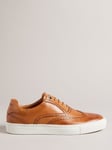 Ted Baker Dentton Leather Brogue Detail Trainers, Tan