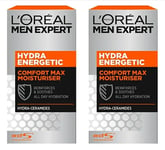 L'Oréal Paris Men Expert Hydra Energetic Comfort Max Moisturiser - 2 x 50ml