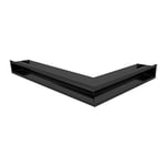 Grille de Ventilation KRATKI AIR | Grille de cheminée Angle Gauche 766 x 547 x 90 mm | Noir | Grille d'extraction pour Ventilation de cheminée | Prise d'air à Un Angle de 45 degrés