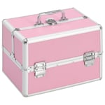 Sminklåda 22x30x21 cm rosa aluminium