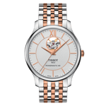Tissot Men's Watch Tradition Powermatic 80 Open Heart Gold Rose Silver T06390722