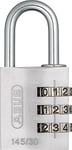 ABUS combination lock 145/20 silver - Luggage lock, locker lock and much more. - Aluminium padlock - individually adjustable numerical code - ABUS security level 3
