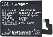 Batteri BL231 for Lenovo, 3.8V, 2230 mAh