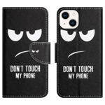 iPhone 15 Plus Plånboksfodral - Dont Touch My Phone - TheMobileStore iPhone 15 Plus tillbehör