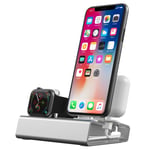 Charger Stand for Apple Watch iPhone Airpods, 3 in 1 Charging Station for Apple, Aluminum iWatch Stand Dock Holder for Apple Watch Series 7 6 SE 5 4 3 2 1, 45mm 41mm 44mm 40mm 42mm 38mm, No Charger