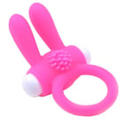 Pink Rabbit Ears Vibrating Cock/Penis Ring Sex Toy