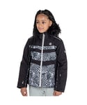 Dare 2B Girls Belief Waterproof Breathable Hooded Ski Coat - Black - Size 5-6Y