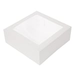 Garcia de Pou Lot de 50 boîtes à pâtisserie avec fenêtre 'Thepack' 250 g/m2 + Opp 30 x 30 x 8 cm Blanc Carton Ondulé Nano-Micro