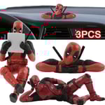 3-pack Deadpool Figuriner, Samlarfigurer, Dukkakor, Tårta Topper, Dekorationer, Hyllpynt, Present till Fans {db}