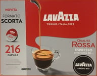 216 original capsules Lavazza A Modo Mio espresso coffee QUALITA' ROSSA pods#144