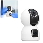 New Dual Lens Indoor Camera 1080P Wireless WiFi Security Camera Color Night Visi