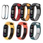 BDIG [6+2] Pack Bracelet for Xiaomi Mi Band 5 Strap Replacement Miband 6/Amazfit band 5, Soft Silicone Strap Wristband WatchBand Accessories for Xiaomi Mi Band 5/6 (No Host)