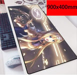 Mouse Pad Table Mat Sword Art Online Game Anime Character Konno Yuuki Laugh And Face Even In The Face Of Despair Oversized Non-slip Professional Gaming Mouse Pad For Desk Laptop PC-800x400mm