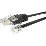 CONNECT CUC Exertis 284998 câble de téléphone 1 m Noir - Cables de téléphone (1 m, RJ-11, RJ-45, Noir, Male connector/Male connector, Plat)