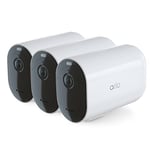 Arlo Pro 4 XL Security Camera Outdoor, 2K, Wireless CCTV, 12-Month Battery, Colour Night Vision, 2-Way Audio, Built-in Siren, No Hub Needed, 3 Cam Kit, Free Trial of Arlo Secure Plan, White