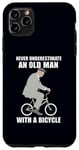 Coque pour iPhone 11 Pro Max Ne sous-estimez jamais un vieil homme avec un mème de vélo à vélo