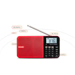Haut-Parleur Bluetooth sans Fil Vieil Homme Carte Radio Enregistrement FM Diffusion Semi-conducteur Jukebox Petite Stéréo, Rouge