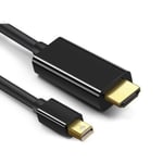 De 1,8 m - noir - 1.8M Mini DP Display Port Thunderbolt 2 to HDMI-compatible Cable Pro Adapter Plated Gold Fo