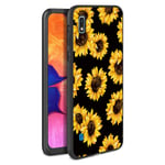 ZhuoFan for Samsung Galaxy A10 Case, Phone Case Silicone Black with Pattern Ultra Slim Shockproof Soft Gel TPU Back Cover Bumper Skin for Samsung A10 Smartphone 6.1 inch (Sunflower)