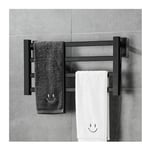 Towel Warmer Plug-in Bath Towel Heater, Towel Rail Radiator Electric Wall Mounted Towel Warmer Rack with 4 Square Tube Bars Bathroom Drying Rack,Black