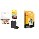 KODAK Step Wireless Mobile Photo Printer (White) Go Bundle & 2"x3" Premium Zink Photo Paper (50 Sheets) Compatible with Smile, Step, PRINTOMATIC