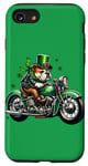 Coque pour iPhone SE (2020) / 7 / 8 St. Patricks Ride: Bulldog on a Classic Motorcycle