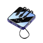 Powerbank med 10 000 mAh Dubbel 2x USB LCD-display Extern batteri Snabbladdningsfunktion Laddare, Blå, för iPhone/Huawei/Xiaomi/Samsung