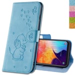 MRSTER Huawei P30 Lite Case, Huawei P30 Lite Case Wallet PU Leather Magnetic Flip Case Cute Elephant Embossing Cover Card Slots with Stand for Huawei P30 Lite. RZ Elephant Blue