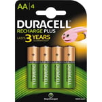 Duracell Recharge Plus Aa 1300mah Batteries, 4pk