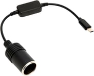 5V USB C Male to 12V Car Cigarette Lighter Socket Female Converter Power Adapter