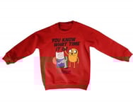 Hybris It's Adventure Time Kids Sweatshirt (Red,11-12 år)