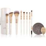 Luvia Cosmetics Prime Vegan makeup brush set with a pouch Sparkling Wine 10 pc