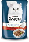 Gourmet Purina Pearl Pleasure in Sauce, Cat Food with a Generous Portion of Sauce, Wet Food for Adult Cats, 24 Pack (24 x 85 g)
