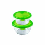 Pyrex Cook & Go Food Storage Container Set of 2 Piece Clear/Green