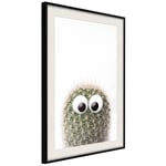 Plakat - Cactus With Eyes - 40 x 60 cm - Sort ramme med passepartout