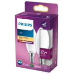 Philips 2-pack Led E14 Kron 40w Frost 470lm Vit
