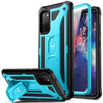 YOUMAKER Designed for Samsung Galaxy S20 Plus Case with Built-in Screen Protector Full Body Heavy Duty Shockproof Kickstand Cover for Galaxy S20+ Plus 5G 6.7 inch - Blue