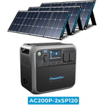 Bluetti - Kit générateur solaire 2000W/2000Wh AC200P avec 3 pcs PV120 Panneaux Solaires Monocristallins de 120W chacun, Générateur Portable