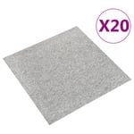 vidaXL Textilplattor 20 st 5 m² 50x50 cm ljusgrå 147310