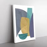 Big Box Art Abstract Forms Canvas Wall Art Print Ready to Hang Picture, 76 x 50 cm (30 x 20 Inch), White, Grey, Cream