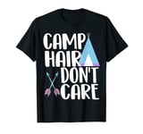 Funny camping teepee camper rv tent women outdoors bonfire T-Shirt