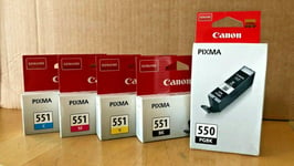 Genuine Canon Ink Multipack - CLI-551 CMYK + PGI-550 BLACK (INC VAT) BOXED