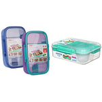 Décor Go bento box this lunch box with compartments 2L sectioned lunch box & Sistema Bento Box TO GO | Lunch Box with Yoghurt/Fruit Pot | 1.65 L | 1 Count