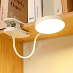 Dimming Light Wireless Desk Lamp USB Rechargeable LED Table Lamp Clip White
