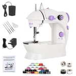Portable Sewing Machine Electric Handheld Small Mini Sewing Machines with Foot Pedal & Sewing Thread Household Sewing Machine Purple