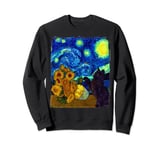 Starry Night Black Cat, Funny Van Gogh Sunflower, Cat Lover Sweatshirt