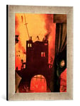 Kunst für Alle 'Image encadrée de Hieronymus Bosch Tondal S Vision, Detail of The Burning Gateway (Detail of 61761), d'art dans Le Cadre de Haute qualité Photos Fait Main, 30 x 40 cm, Argent Raya