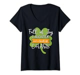 Womens Full of Joy Laughter a Touch of Chaos Irish Couples Matching V-Neck T-Shirt