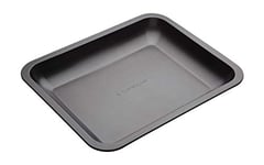 MasterClass KCMCHB78 33 x 25.5 cm Roasting Tin with PFOA Free Non Stick, Robust 1 mm Thick Carbon Steel Sloped Open Roaster Tray , Grey
