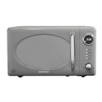Daewoo Kensington Collection Digital Microwave Grey, 20 Litres, 800W, 5 Power Settings, Presets, Defrost, Cancel, Mirrored Door, Pull Handle, Sleek And Stylish Design